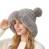 Winter Knitted Hat Women's Fur Ball Wool Hat Sleeve Cap Skullies Beanies Ski Slouchy Cap