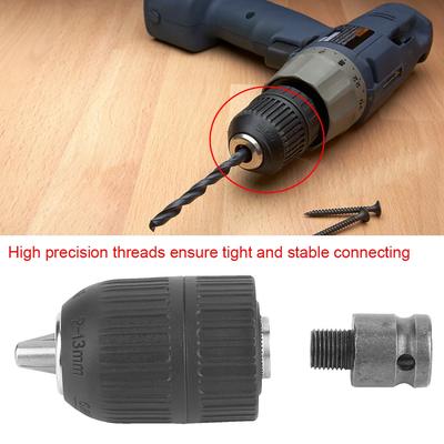1/2--20UNF Drill Chuck Drill Chuck 2-13mm Keyless Drill Chuck 1/2"-20UNF with 1/2 Chuck Adaptor for Impact Wrench Conversion