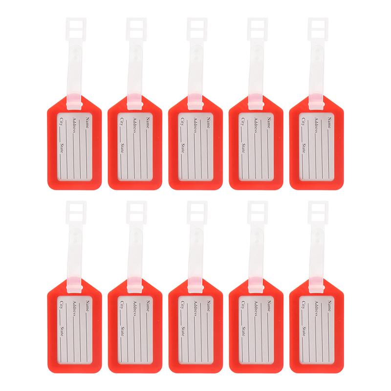 

10 шт. Бирки для багажа, бирки для чемоданов, бирки для багажа, портативные бирки, дорожные аксессуары красный
