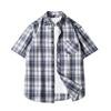 Trendy Men's Hong Kong Style Plaid Shirt - Casual Summer Short Sleeve