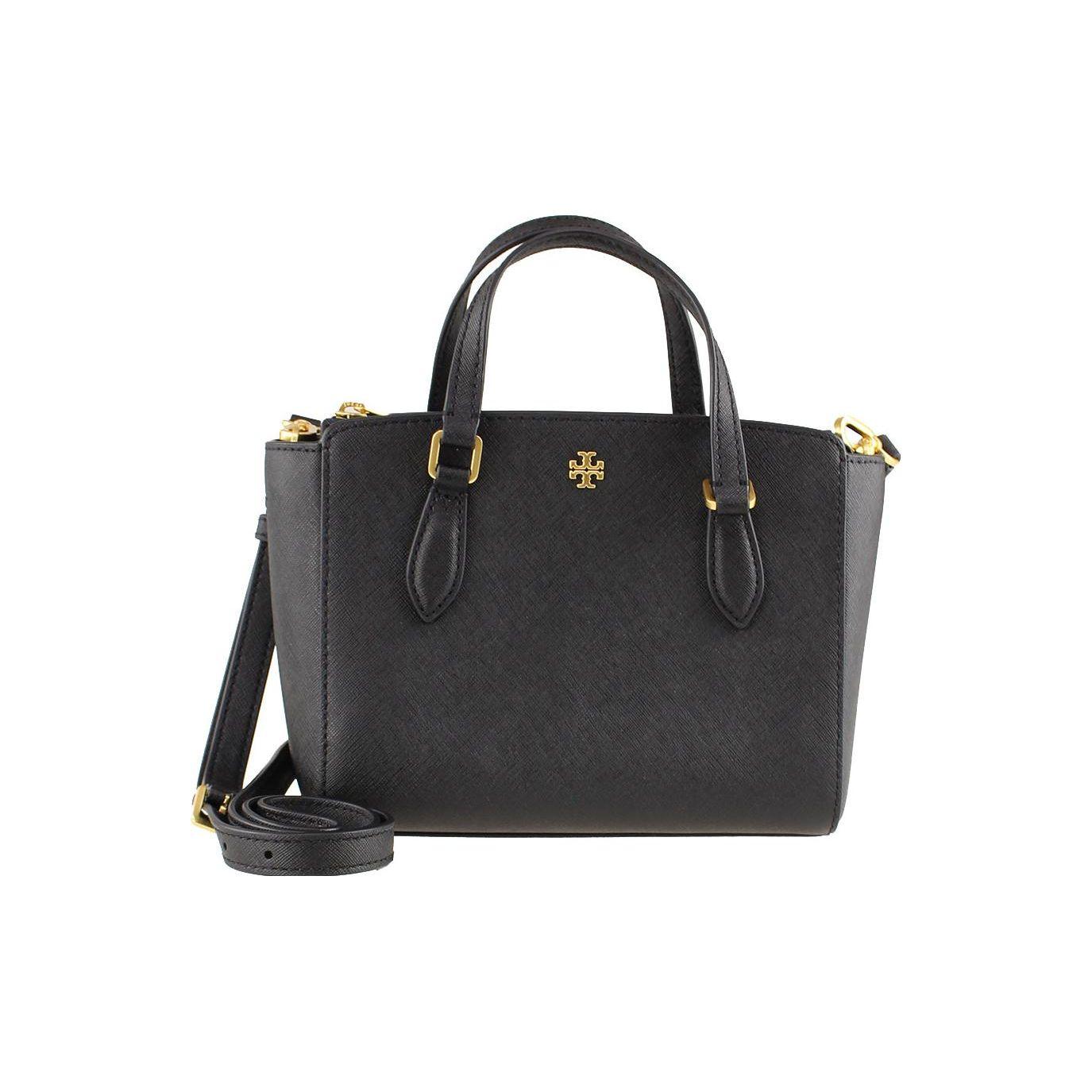 

Tory Burch Emerson Minimalist Leather Tote Bag Women tote bags Black 138366-001 Shopping Bag Set(Basic Set+Shopping Bag)
