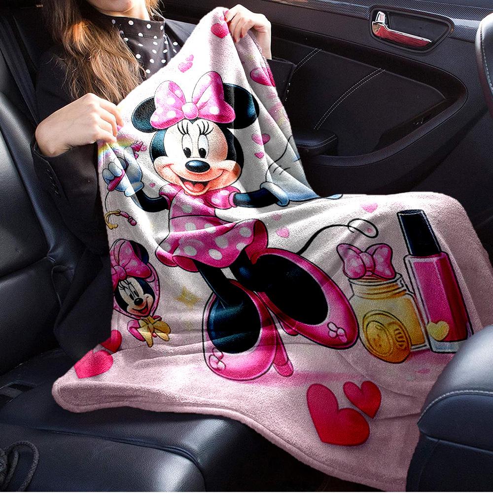 1pc Flannel Minnie Mouse Bedding Throw Blanket Sofa Blanket Gift