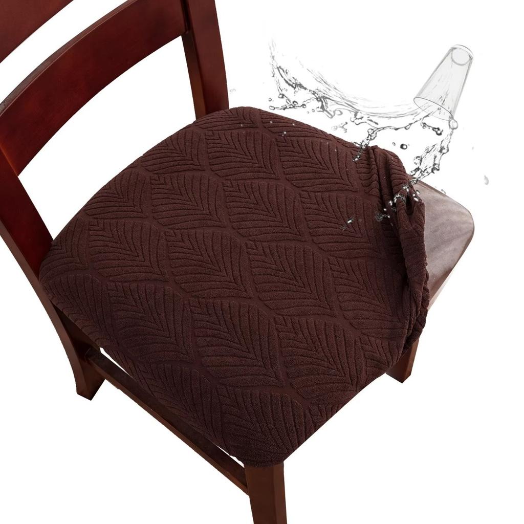 4/6 Pieces, Elastic Lace Up Dining Chair Seat Cover, Thick and Warm, Removable and Washable, Waterproof, Oil Resistant, Anti Slip, Solid Color