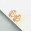 Women Creative Geometric Hoop Earrings Round Gold Color Ear Ring Zircon Crystal Buckle Type