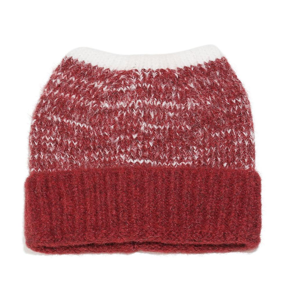 

Temu autumn and winter new wool hat gradual change color blended devil cat ears pullover hat knitted hat women M（56-58cm） бордовый