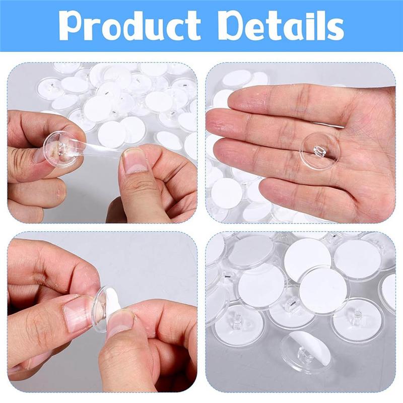 M-Modern-Clear Adhesive Ceiling Hooks 50 Pcs For Hanging No-Drill Sticky Birthday Hook Damage-Free