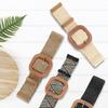 Aesthetic Buckle Belt for Women Crochet Wide Belt Simple Bohemian Waistband for Dresses Eye Catching Waist Accessories