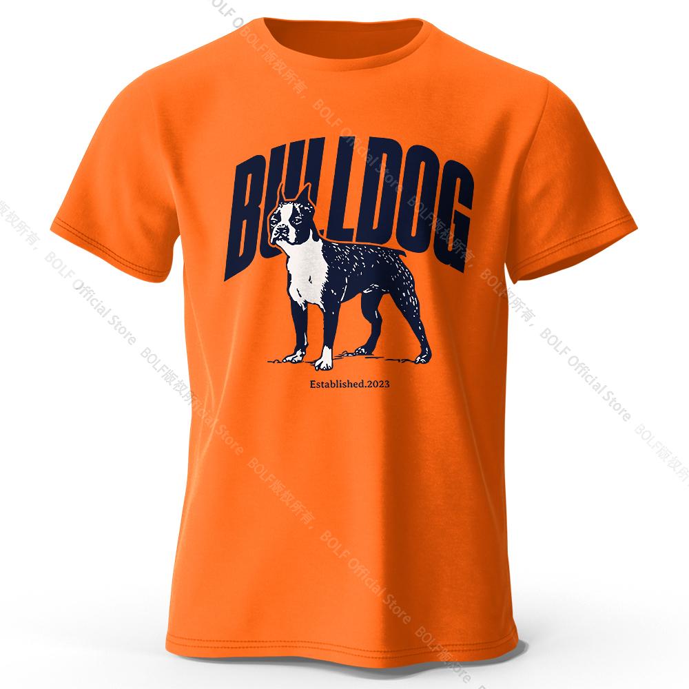 Men's Bulldog Printed T-Shirt 100% Cotton Oversized Tough Graphic Tees for Women Summer Tops Urban Streetwear