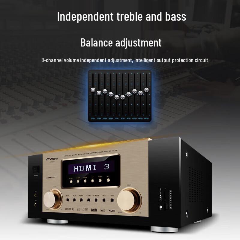 SANSUI DM-30A 5.1-Channel Home Theater Power Amplifier CN Plug (adapter Included)