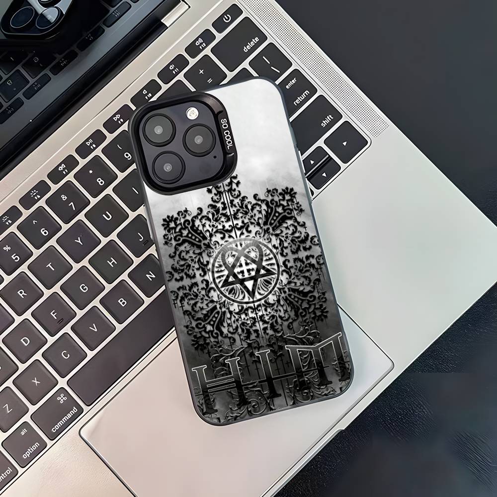 H-HIM Band V-Ville V-Valo For iPhone 17,16,15,14,13,12,11,Pro,MAX,Plus Black Shockproof Candy Matte Cover