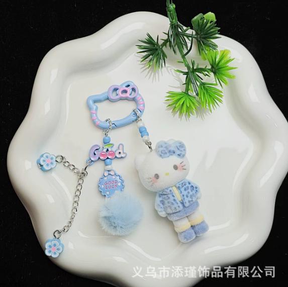 Cute for Hello Kitty Keychain Cartoon Toy Fun Colorful Doll Backpack Pendant Car Decoration Hanging Chain Christmas Gift
