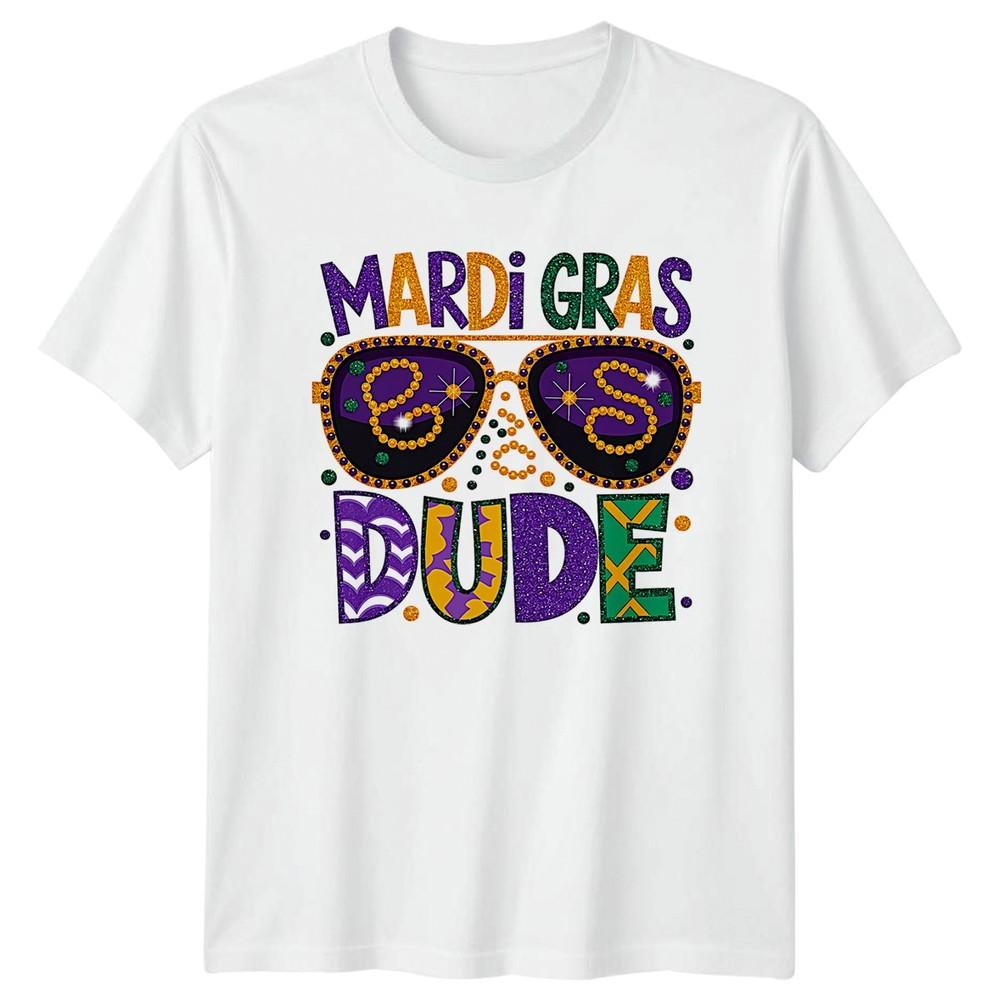 Mardi Gras Dude Sunglasses Holidays Events Unisex Unisex Graphic Unisex Tee S