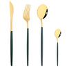 Drmfiy Pink Silver Stainless Steel Dinnerware Set Fork Knife Soup Ice Spoon Cutlery Set Western Flatware Kitchen Silverware Set