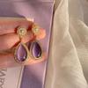 Exquisite Summer Purple Crystal Flower Earrings: Trendy, Heart-Shaped, Versatile Ear Studs
