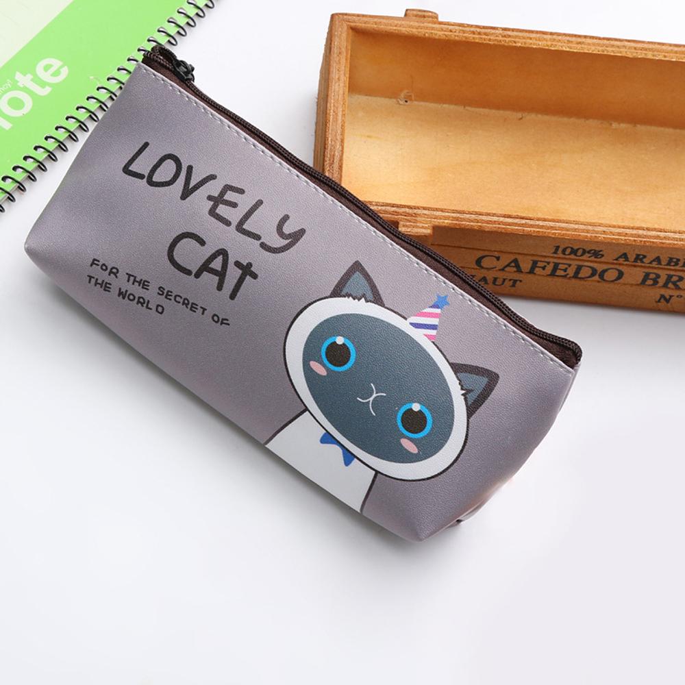 Kawaii Cat School Pencil Bags Cute Silicone Waterproof Pencil Case For Girls Kids Gift Korean Stationery Office School Supplies