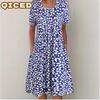 Fashion Summer Spring Short Sleeve O-Neck Casual Dresses Unique Design
