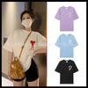 Unisex Cotton Short Sleeve T-Shirt Loose Fit Round Neck Heart Print Casual Tee 2025