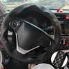 Auto Interior Accessories Hand Sewing Perforated Anti-Slip Artificial Leather Steering Wheel Cover  For Honda CR-V 2012- 2016