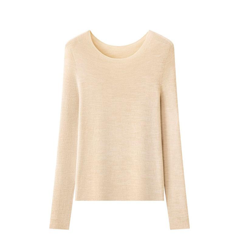 Needle Island Seamless Integrated Wool Sweater Women's Early Autumn New Slim-fit Warm Interior Knitted Bottom Shirt