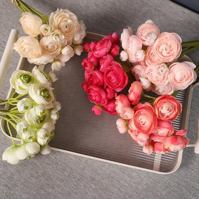 6Pcs Artificial Camellia with Stem Realistic Colorful Fake Rose Flower Wedding Home Office Table Centerpiece Faux Floral Bouquet Flower Arrangement