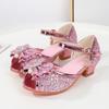 Girls High Heel Sandals Kids Summer Princess Shoes Little Girl Sequins Shoes Medium Older Kids Shoes Baby Crystal Shoes