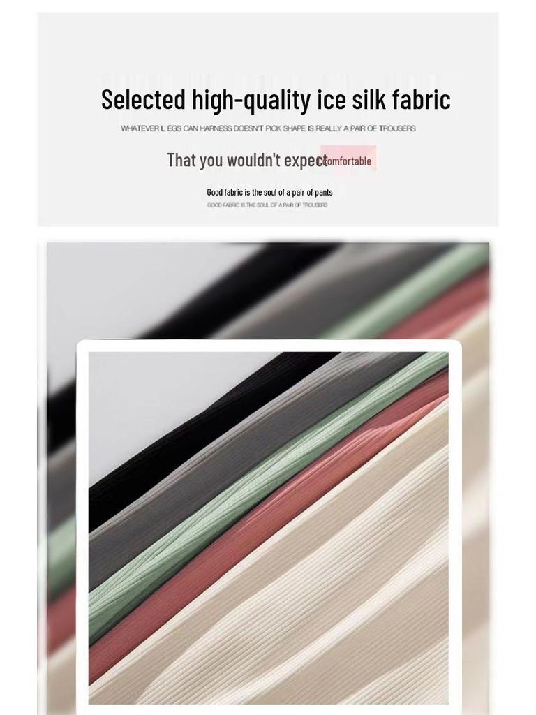 Ice Silk Women's Wide-Leg Sports Shorts, Summer Casual High-Waisted, Versatile Running Outerwear - Single/Double Three-Quarter Length