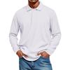 Men's Casual Style Solid Color Loose  Shirt Long-sleeved Top