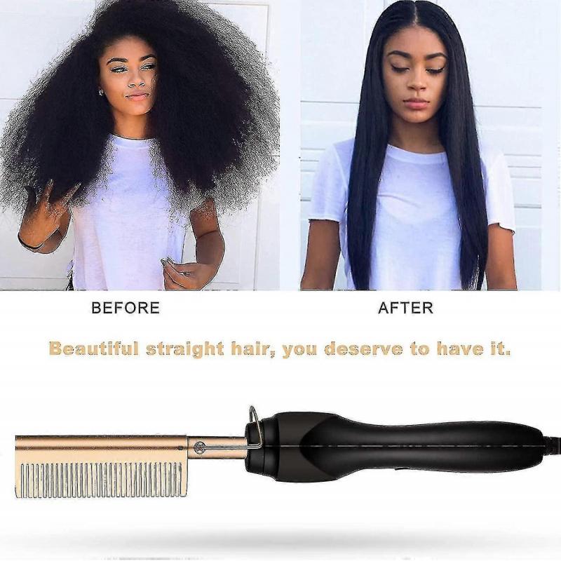 Hot Comb Straighteners, Electric Hair Straightener For Thick Afro Hair, Wig, Beard, Hot Anti-scald Portable Curling1pc