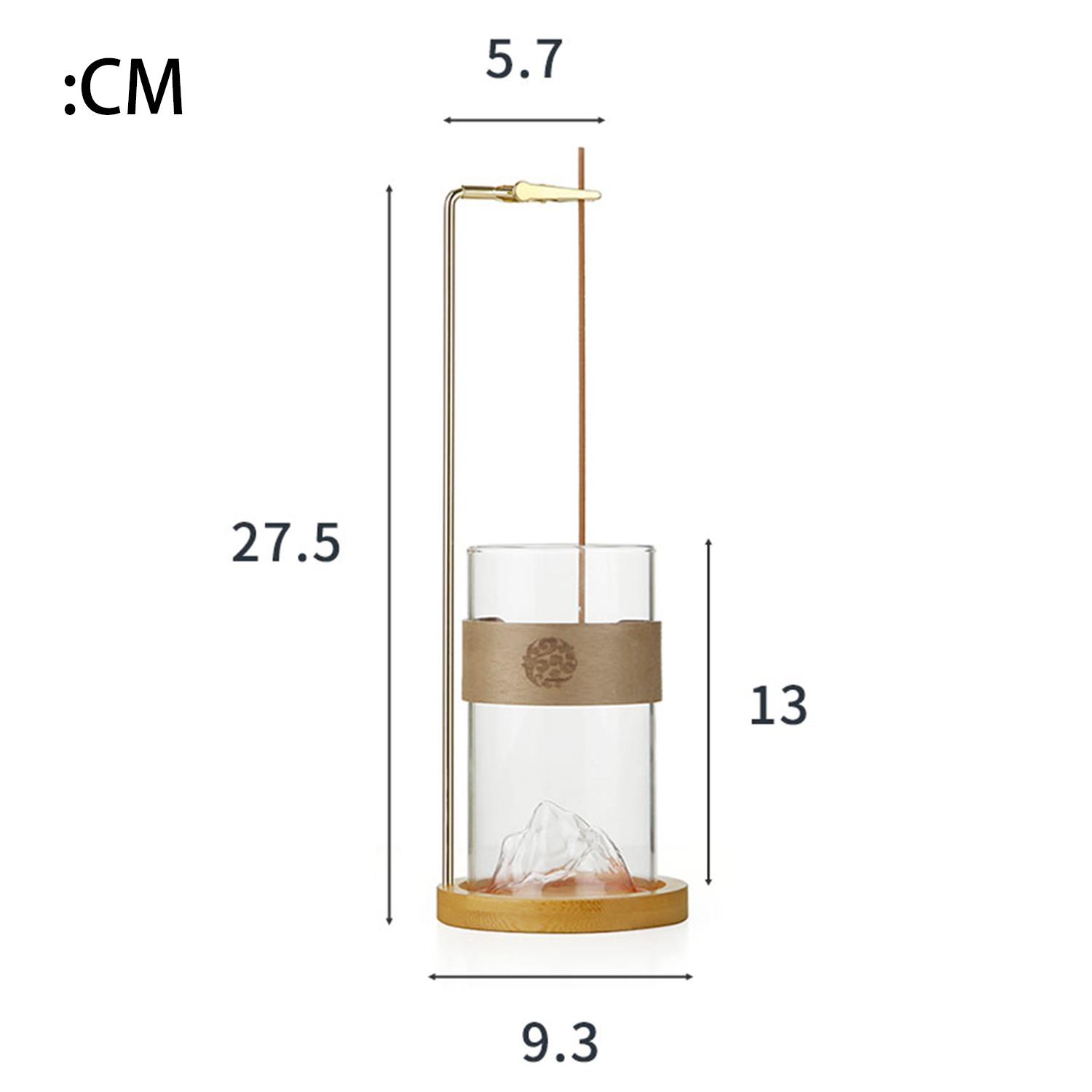 

Стеклянный держатель для благовоний, перевернутый держатель для благовоний, летающая курильница с пеплоулавливателем для снежной горы прозрачный