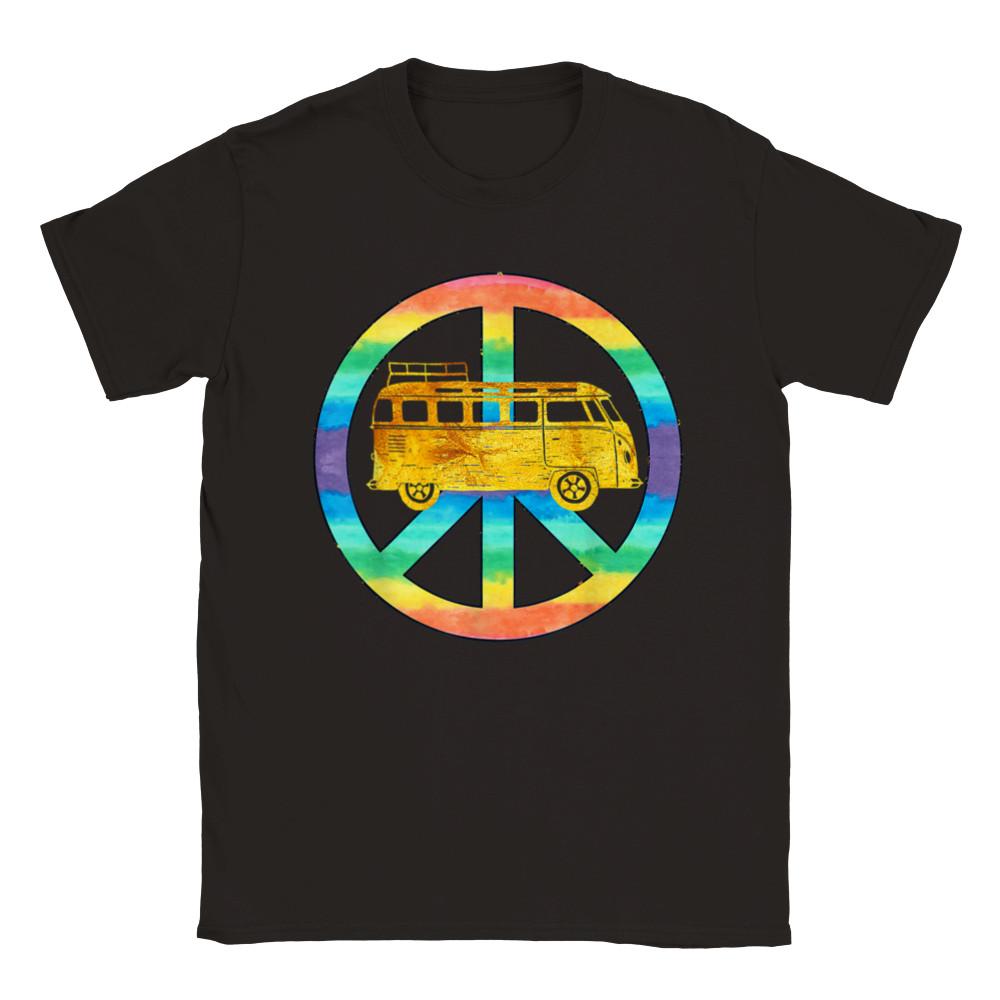 Peace and a HIppie Bus -  Unisex Crewneck T-shirt Unisex T-Shirt XXXL