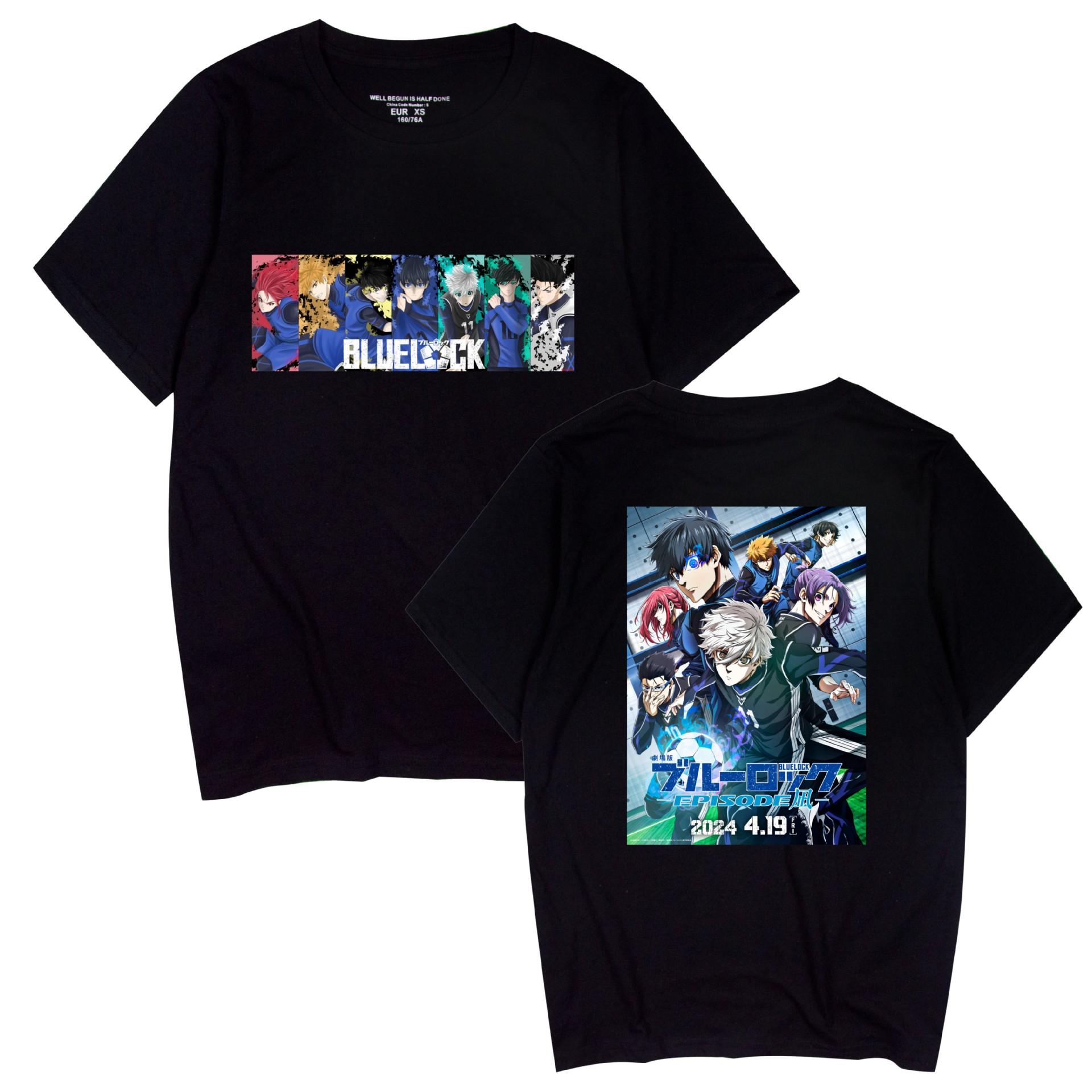 

BLUE LOCK Аниме Женские Мужские Футболки Графическая Рубашка Мультяшный Принт Круглый Вырез Оверсайз Короткий Рукав Модная Мужская Одежда Уличная Одежда XS чёрный
