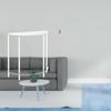 Acrylic Nightstand Side Table Layered Combined with Folding Wall Hook Mount Coat Hooks