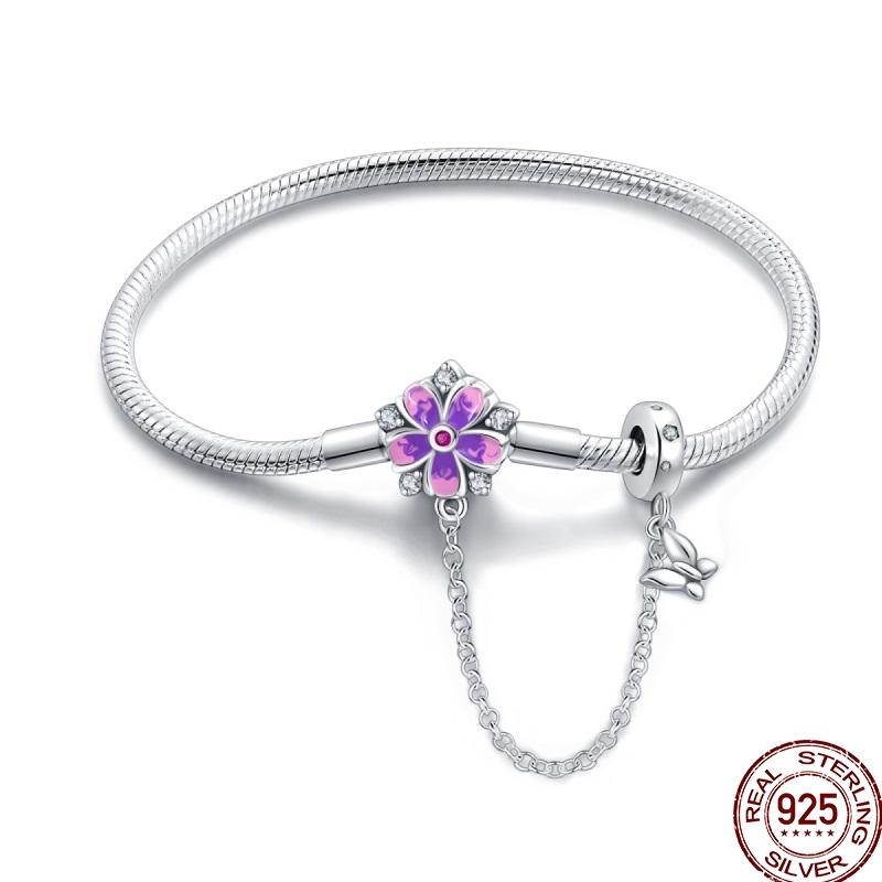 925 Sterling Silver 17-20CM Original Bracelets Heart Moon Sun Clasp Bead Charm Bracelet Fit DIY Charms Beads for Women Jewelrys