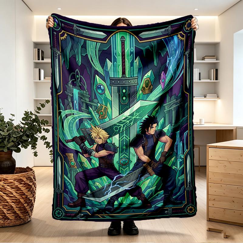 Final Fantasy Print Blanket - Soft & Comfortable, for Bedroom, Travel, Sofa, Home Decoration - Birthday Christmas Gift for Friend