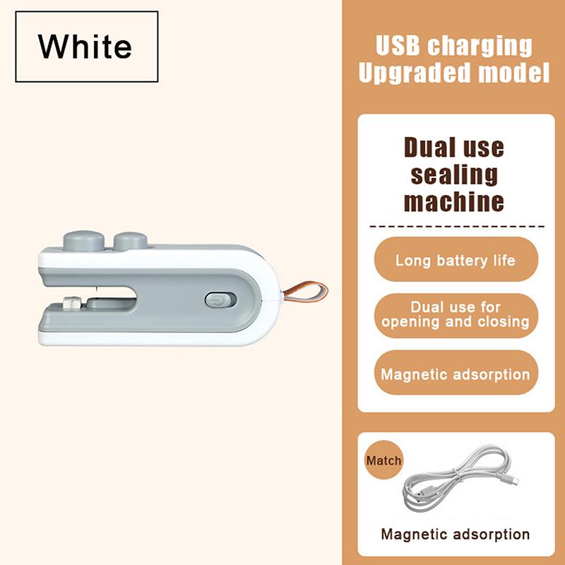 Mini Bag Sealer, 2026 2 In 1 Magnetic Food Sealer, Usb Rechargeable Chip Bag Sealer Heat Seal Tool