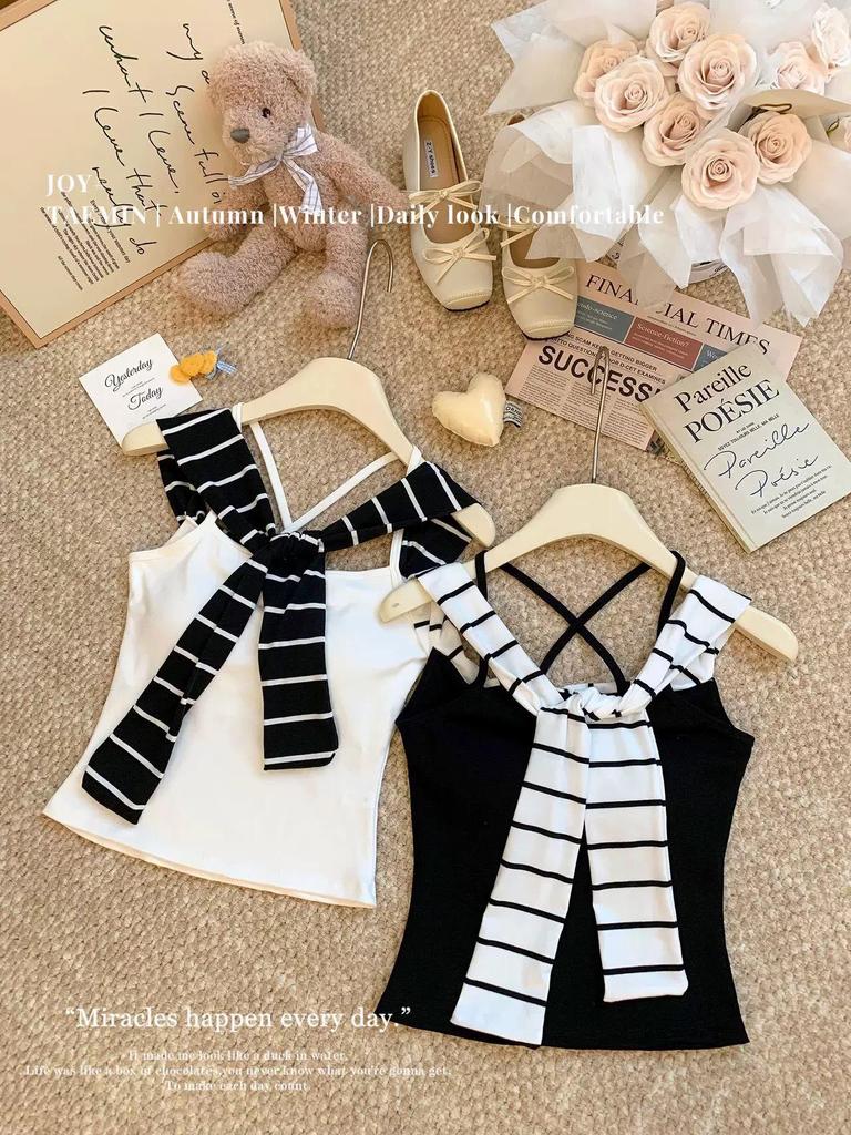 Tweedelige Gestreepte One-Shoulder Camisole voor Dames - Trendy Zomertop
