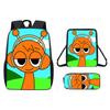 Incredibox Sprunki Pattern Backpack Shoulder Bag Pencil Case Three Set Piece