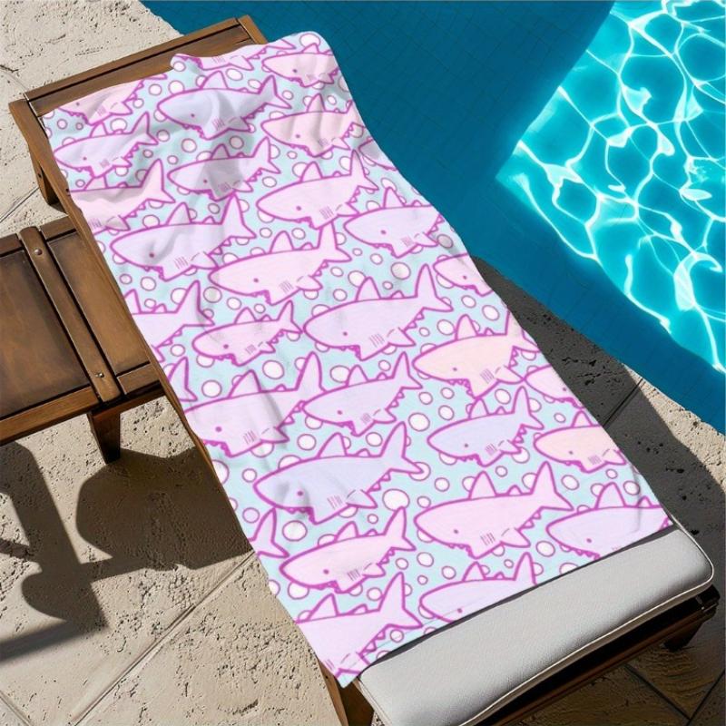 

of Beach towel microbre Pink Shark-Patterned Beach Towel for Summer Fun! Ideal for Sunbathing & Poolside Stylish & Absorbent for W30*H60(CM)