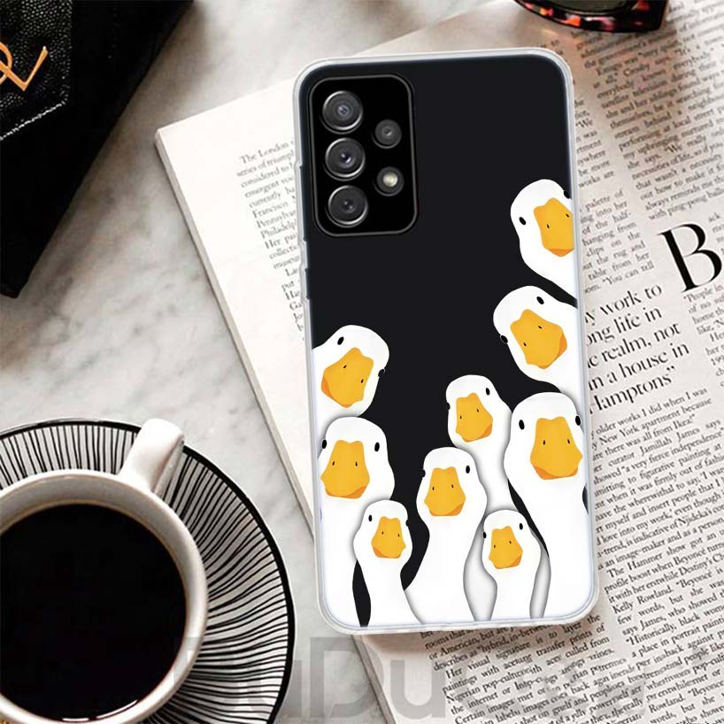 Cartoon Duck Goose Game Phone Case For Samsung Galaxy A15 A14 A54 A13 A53 A12 A52S A55 A22 A23 A24 A32 A33 A34 A25 A35 A03S A04S