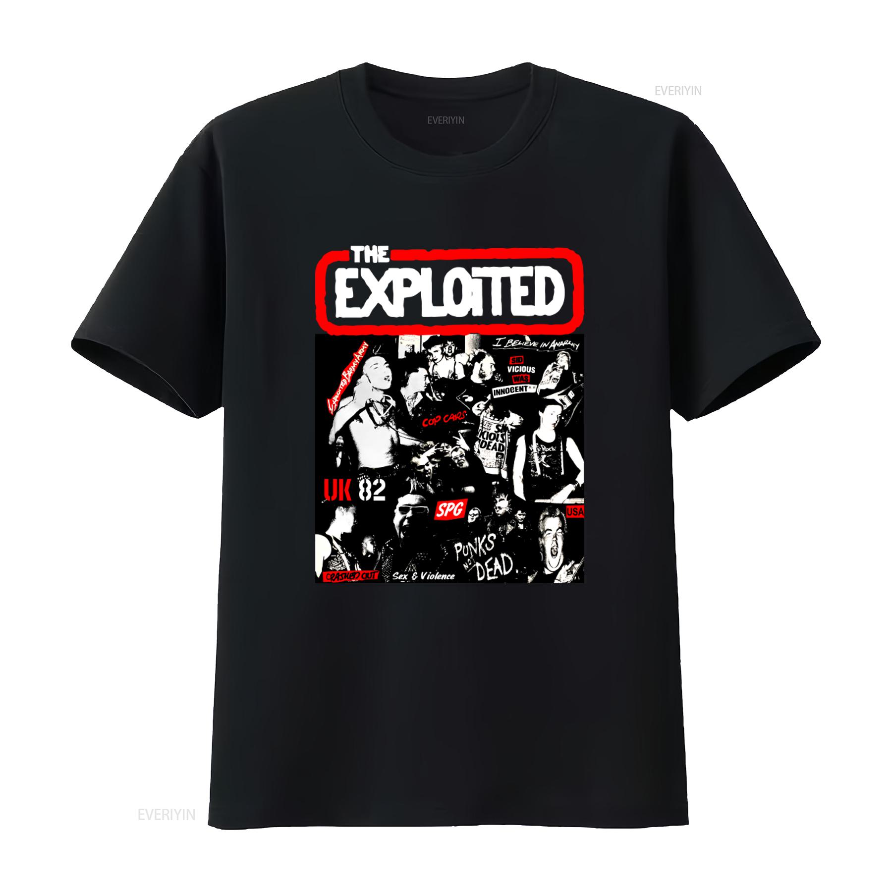 

The Exploited Sid Vicious Punk Band T Shirt Black Cotton Kh2930 UK 82 SPG USA Rock Style vintage Washed fashion Comfortable 4XL