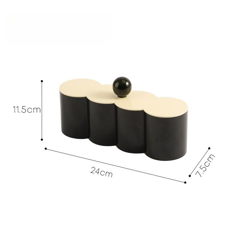 

Makeup Remover Cotton Swab Jar Desktop Dustproof with Lid Storage Box Dresser Makeup Brush Holder Pen Holder Nordic Style чёрный