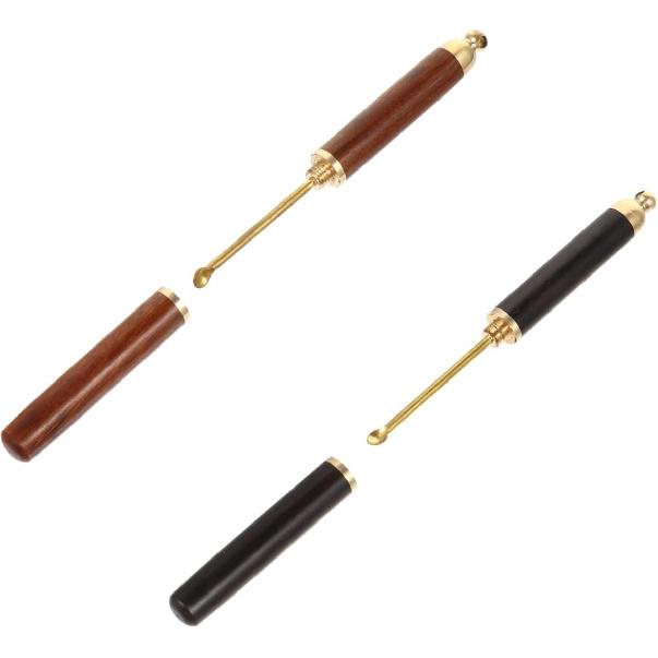2 Pcs Spoon Chinese Picking Digger Cleaning Tools Pick Earwax Spoon Wax Picker Care Tools Wax Scraper Pure Copper Cleaner Small Head