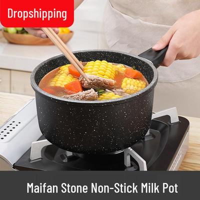 Mini Maifan Stone Milk Pot: All-in-One Ramen, Noodle, Fry, Boil, and Soup Pot for Home Cooking and Kids' Food.