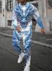 Spring And Fall Men's Long Sleeve Pant 2pcs Sets Dragon Striped 3D Animal Print Man Set Everyday Fashion Men Long Sleeved Tshirt