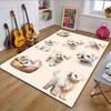 Adorable White Puppies Illustration Patterned Carpet, Non Slip Mat Suitable for Living Room and Bedroom Sofas