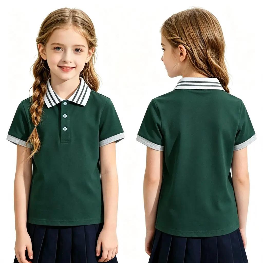 Kids Quick-Dry Shirt Short Sleeve for School Uniform Daily Wear