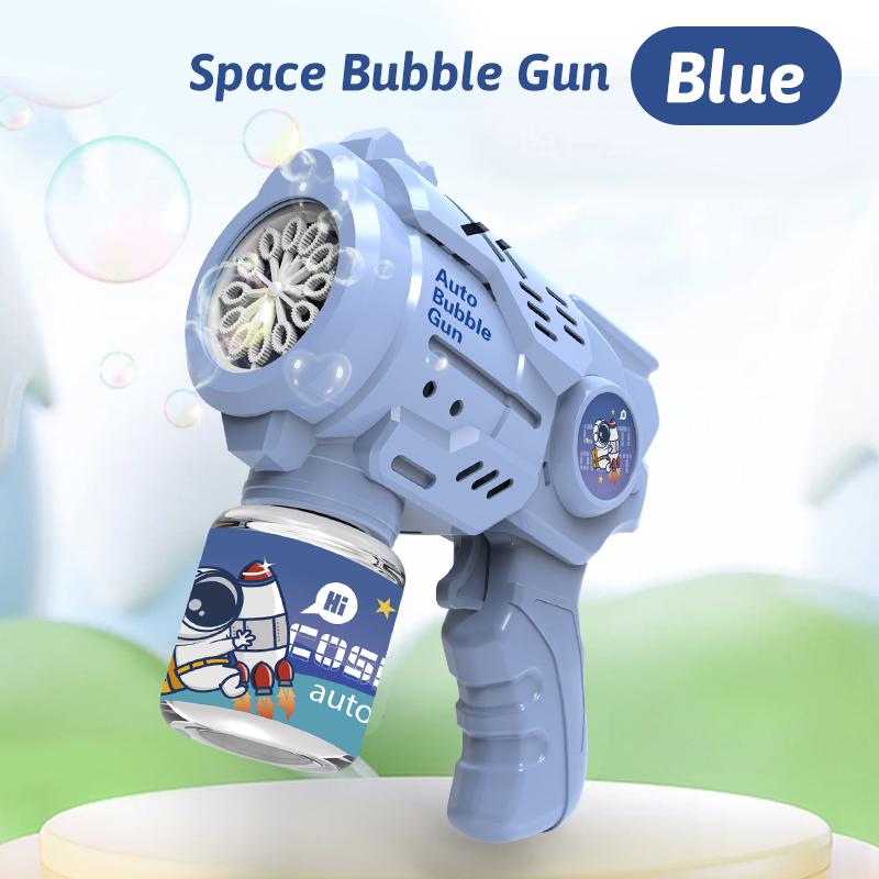 12 Hole Bubble Gun Aerospace Bubble Machine Handheld Fully Automatic Bubble Toy for Children Without Battery and Bubble Water