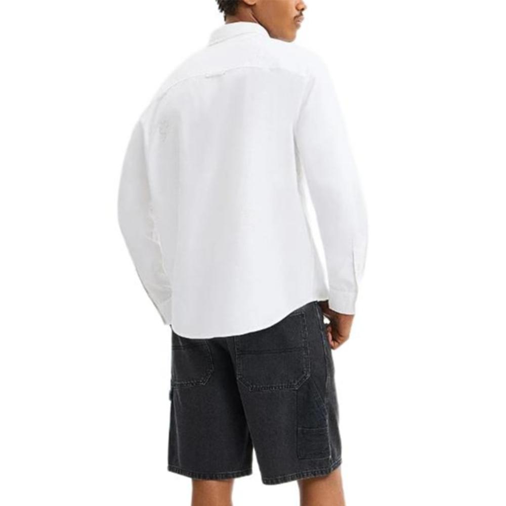 Coach Logo Long Sleeve Letter Shirt Men shirts White CAO87-WHT