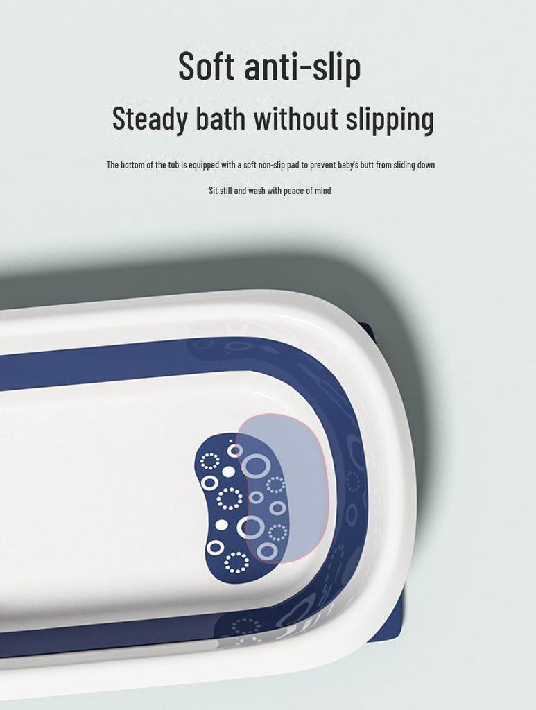 Foldable Newborn Baby Bath Tub: Convertible for Sitting or Lying Down at Home