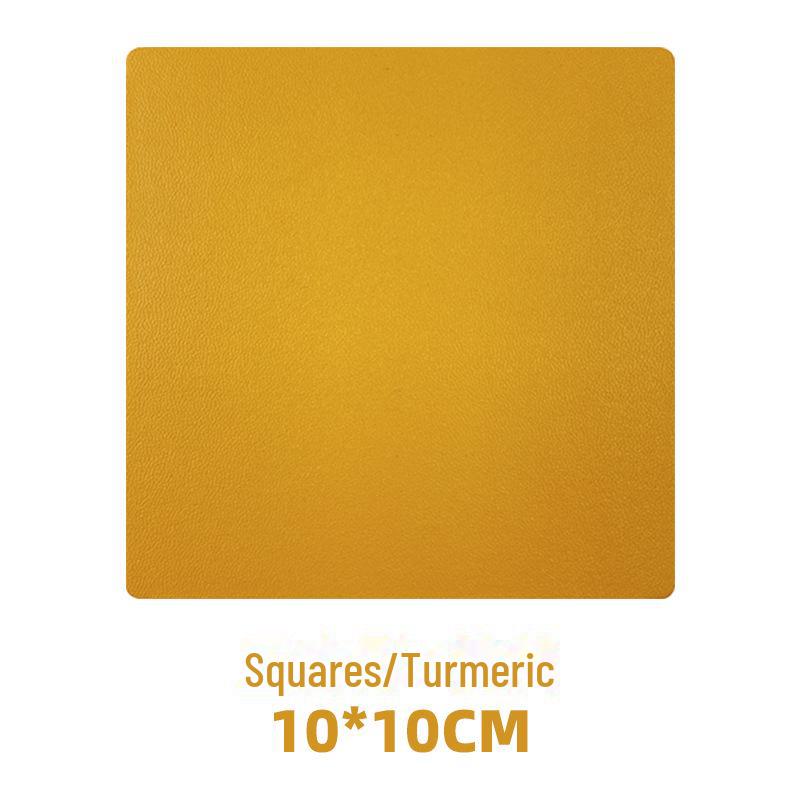 Custom PU Leather Tea Coasters with Hand-Sewn Edges and Insulation Pad, Featuring Your Enterprise Logo.